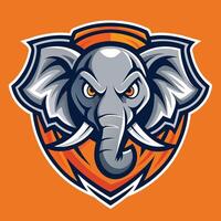 Majestic Elephant Mascot Logo with Abstract Background vector
