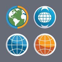 Set of Global Logos in Format on a Neutral Gray Background vector