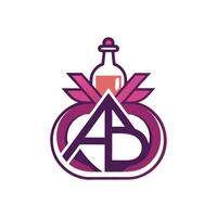 Abstract Perfume Logo Template with Swirls and Glowing Effect vector