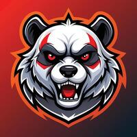 Ferocious Panda Head Mascot for E Sports Teams or Gaming Characters vector
