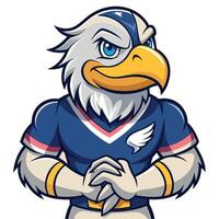 Cartoon Mascot Featuring an Eagle Ready for a Softball Game vector