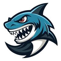 Ferocious Black Shark Mascot Character with Tiger Stripe Pattern vector
