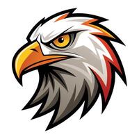 Abstract Majestic Head of an Eagle or Hawk Isolated on a White Background vector