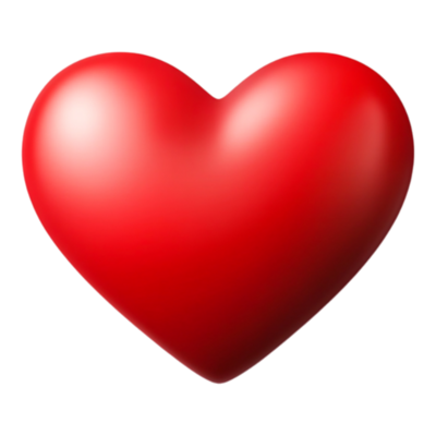 Glossy Red Heart Symbol for Love and Affection Representing