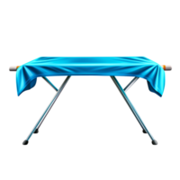 Blue Table with Smooth Silk Tablecloth for Elegant Dining and Event Decoration png
