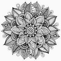 Intricate Hand Drawn Zentangle Floral Background for Coloring Enthusiasts vector