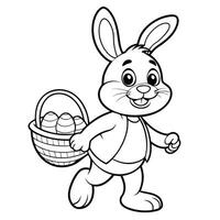 Bunny s Delightful Easter Egg Adventure A Walking Symphony of Joy vector