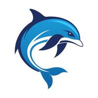 Enchanting Dolphin Silhouette Emerging from Water with Graceful Arcs vector