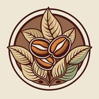 Isolated Graphic Template Featuring a Detailed Coffee Beans Logo vector