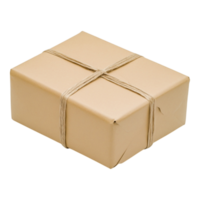 Simple Brown Package Wrapped with Twine String png