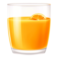 Refreshing Orange Juice in a Clear Glass with a Slice of Citrus on Top png