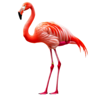 Vibrant Flamingo Standing Gracefully on One Leg in Bright Pink Plumage png