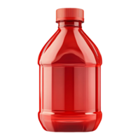 Streamlined ketchup bottle with a bold red exterior and no visible labels png