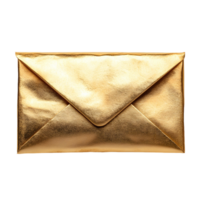 High end metallic gold envelope with a reflective and polished surface png