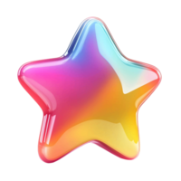 Glossy five pointed star in a warm gradient, perfect for digital design png