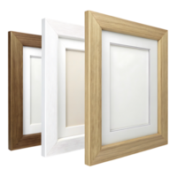 Three different types of picture frames png