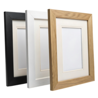 Three different wooden frames with different colors png