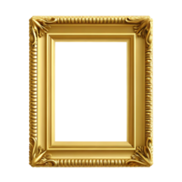 Elegant Gold Picture Frame Isolated on transparent Background High Resolution Perfect for Mockups and Designs png