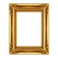 Elegant Gold Ornate Picture Frame Isolated on transparent Background Perfect for Artwork Display and Interior Design Projects png