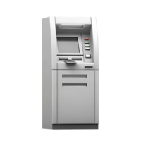 Modern ATM Machine Isolated on transparent Background 3D Render Banking Finance Technology Automated Teller Machine Cash Withdrawal Deposit Transaction Money png