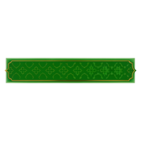 Elegant Green and Gold Decorative Banner with Intricate Floral Pattern Design Element for Website Header or Social Media Post png