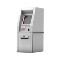 Modern ATM Machine Isolated on transparent Background 3D Render png