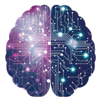 Two brains, one with circuit board and the other with a circuit board png