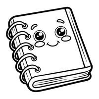 Adorable Wire Bound Notebook Illustration with Isolated Background vector