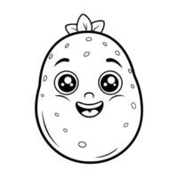 Printable Potato Outline for Art Coloring and Illustration Projects vector