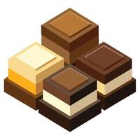 Assortment of Indulgent Chocolate Bars in Various Shapes and Flavors vector