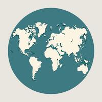 Highly Detailed Blank World Map Illustration for Global Navigation and Planning vector