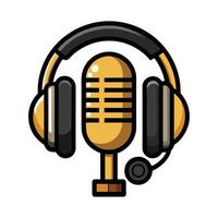 Professional Broadcast Microphone Set for Stylish Audio Recordings vector