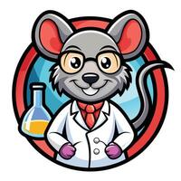 Mouse Mascot Logo Template for Laboratories and Veterinary Clinics vector