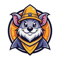 Whimsical Wizard Mouse Mascot Logo Template for a Captivating Brand Identity vector
