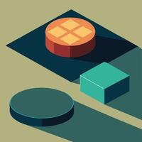 Isolated Round and Square Floor Surfaces with Transparent Shadows for Architectural Visualizations vector