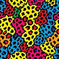 Eye Catching Seamless Leopard Skin Pattern in Vibrant Primary Colors vector