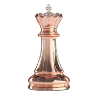 Elegant Rose Gold Chess King Piece with Crown and Clear Gemstone Details png
