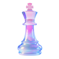 Elegant Glass Chess King Piece with Soft Pastel Colors in a Modern Design png