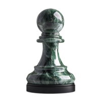 Elegant Green Marble Chess Pawn Piece on Black Base for Classic Game of Strategy png