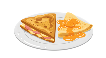 A plate with a sandwich and sauce on it png