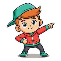 Cute and Cool Boy Cartoon Character Striking a Dabbing Pose vector