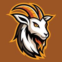 Elegant and Simple Goat Logo Illustration with Mascot Style vector