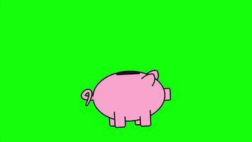Motion Graphic of Saving Money in Green Screen Background video