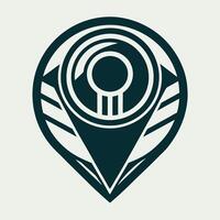 Vibrant and Abstract Pin Location Icon Representing Destination and Navigation vector