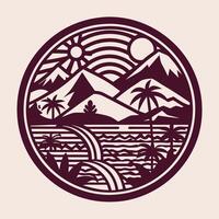 Captivating Landscape Logo Template for Illustration vector