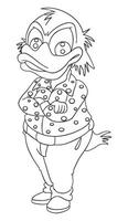 Duck outline for color illustration vector