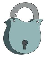 Old padlock isolated on white background vector