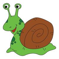 Green snail isolated on white background vector