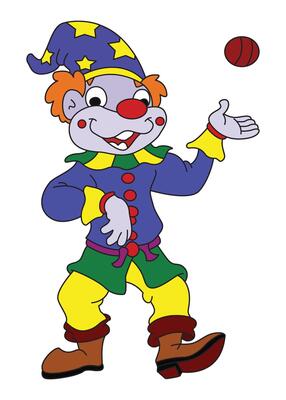 A clown smiling illustration
