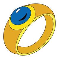 Ring with a gold isolated on white background vector
